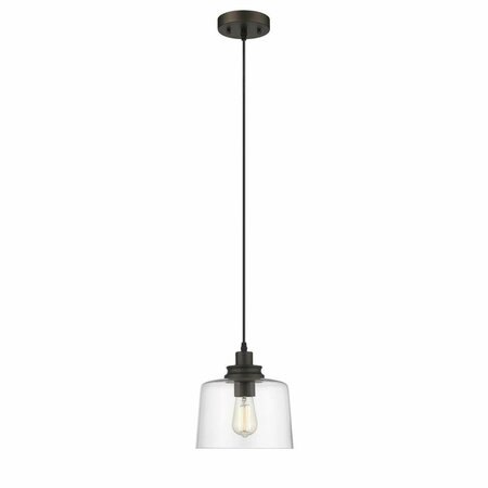 FEELTHEGLOW Alice Transitional 1 Light Rubbed Bronze Mini Ceiling Pendant - 9 in. FE2542720